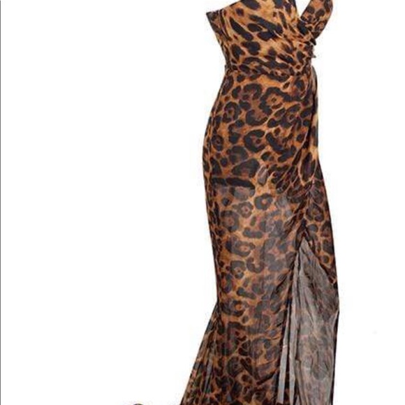 Carmine Strapless Leopard Maxi Dress - Picture 14 of 14